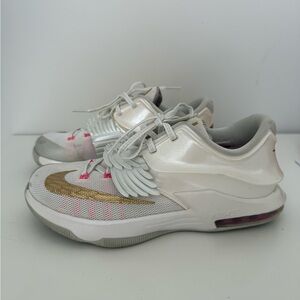 Nike Gold and White Athletic Shoes
